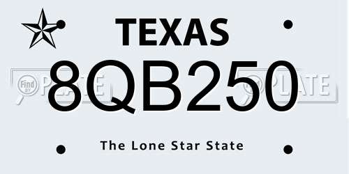 8QB250 Texas License Plate