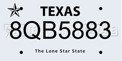 8QB5883 Texas License Plate