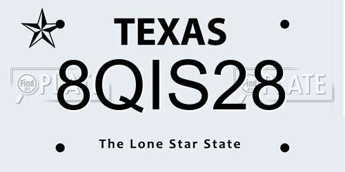 8QIS28 Texas License Plate