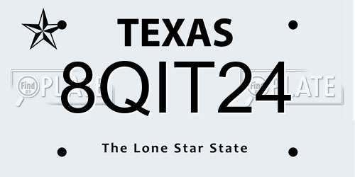 8QIT24 Texas License Plate