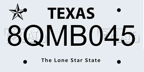 8QMB045 Texas License Plate