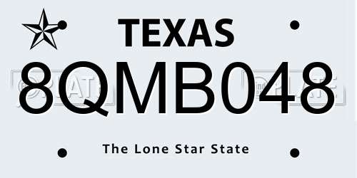 8QMB048 Texas License Plate