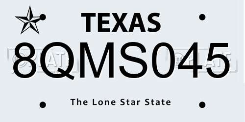 8QMS045 Texas License Plate