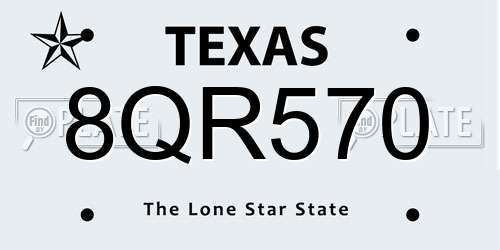 8QR570 Texas License Plate