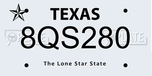 8QS280 Texas License Plate