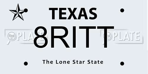 8RITT Texas License Plate