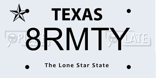 8RMTY Texas License Plate