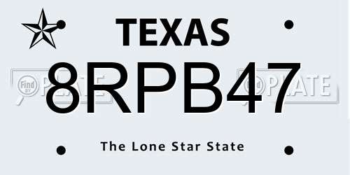 8RPB47 Texas License Plate