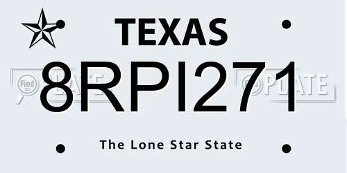 8RPI271 Texas License Plate