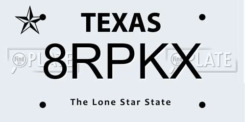8RPKX Texas License Plate