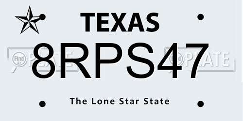 8RPS47 Texas License Plate