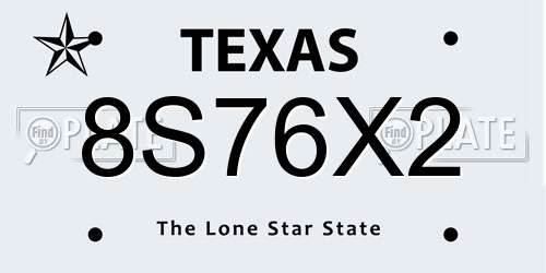 8S76X2 Texas License Plate