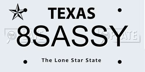 8SASSY Texas License Plate