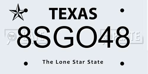 8SGO48 Texas License Plate