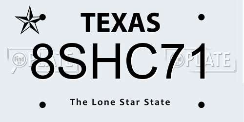 8SHC71 Texas License Plate