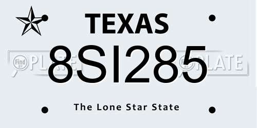 8SI285 Texas License Plate