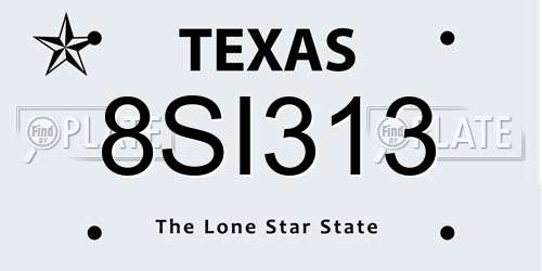 8SI313 Texas License Plate