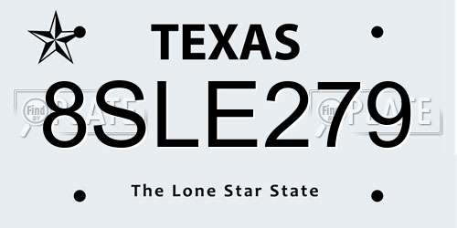 8SLE279 Texas License Plate