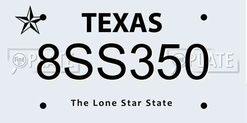 8SS350 Texas License Plate