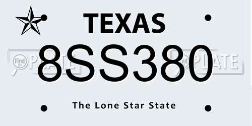 8SS380 Texas License Plate