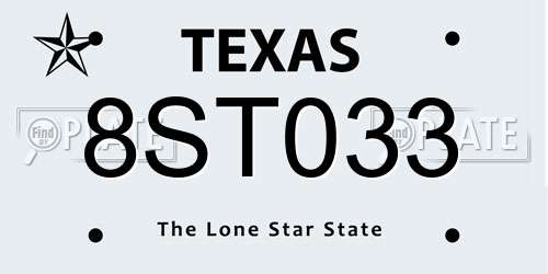 8ST033 Texas License Plate