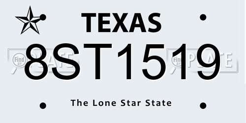 8ST1519 Texas License Plate
