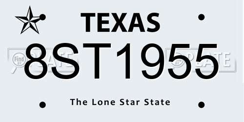 8ST1955 Texas License Plate
