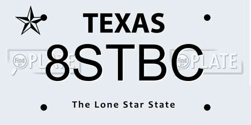 8STBC Texas License Plate