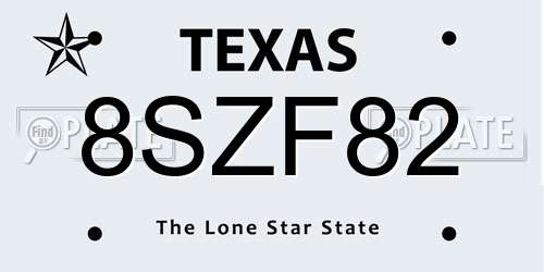 8SZF82 Texas License Plate