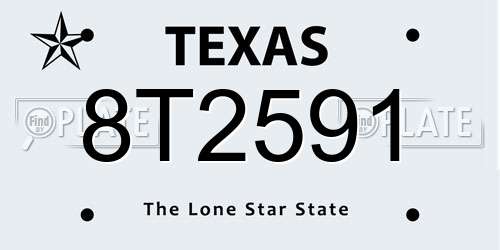 8T2591 Texas License Plate