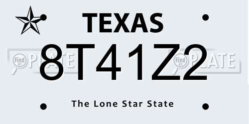 8T41Z2 Texas License Plate