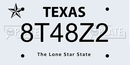 8T48Z2 Texas License Plate