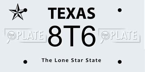 8T6 Texas License Plate