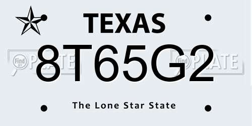 8T65G2 Texas License Plate