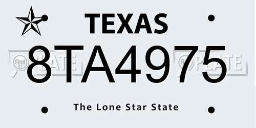 8TA4975 Texas License Plate