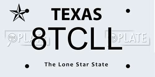 8TCLL Texas License Plate