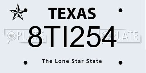 8TI254 Texas License Plate