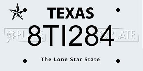 8TI284 Texas License Plate