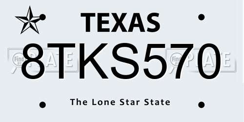 8TKS570 Texas License Plate