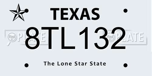 8TL132 Texas License Plate