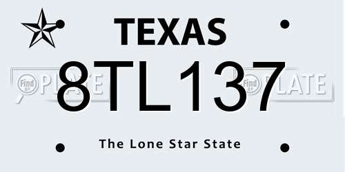 8TL137 Texas License Plate