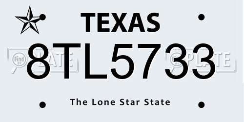 8TL5733 Texas License Plate