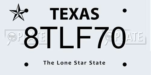 8TLF70 Texas License Plate