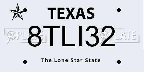 8TLI32 Texas License Plate