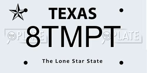 8TMPT Texas License Plate