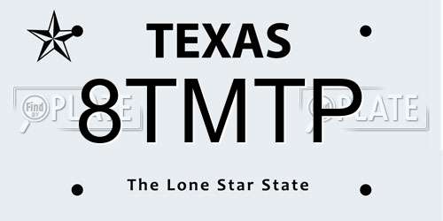 8TMTP Texas License Plate