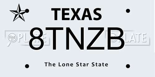 8TNZB Texas License Plate