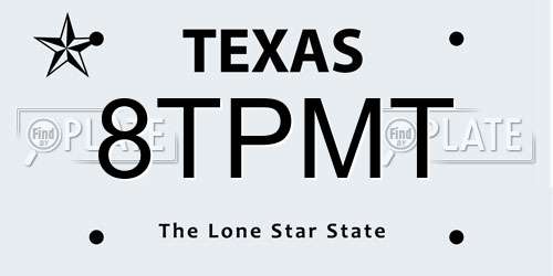 8TPMT Texas License Plate