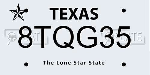 8TQG35 Texas License Plate