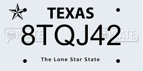 8TQJ42 Texas License Plate